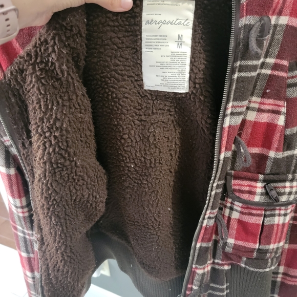 Aeropostale plaid coat junior size medium - Picture 3 of 5